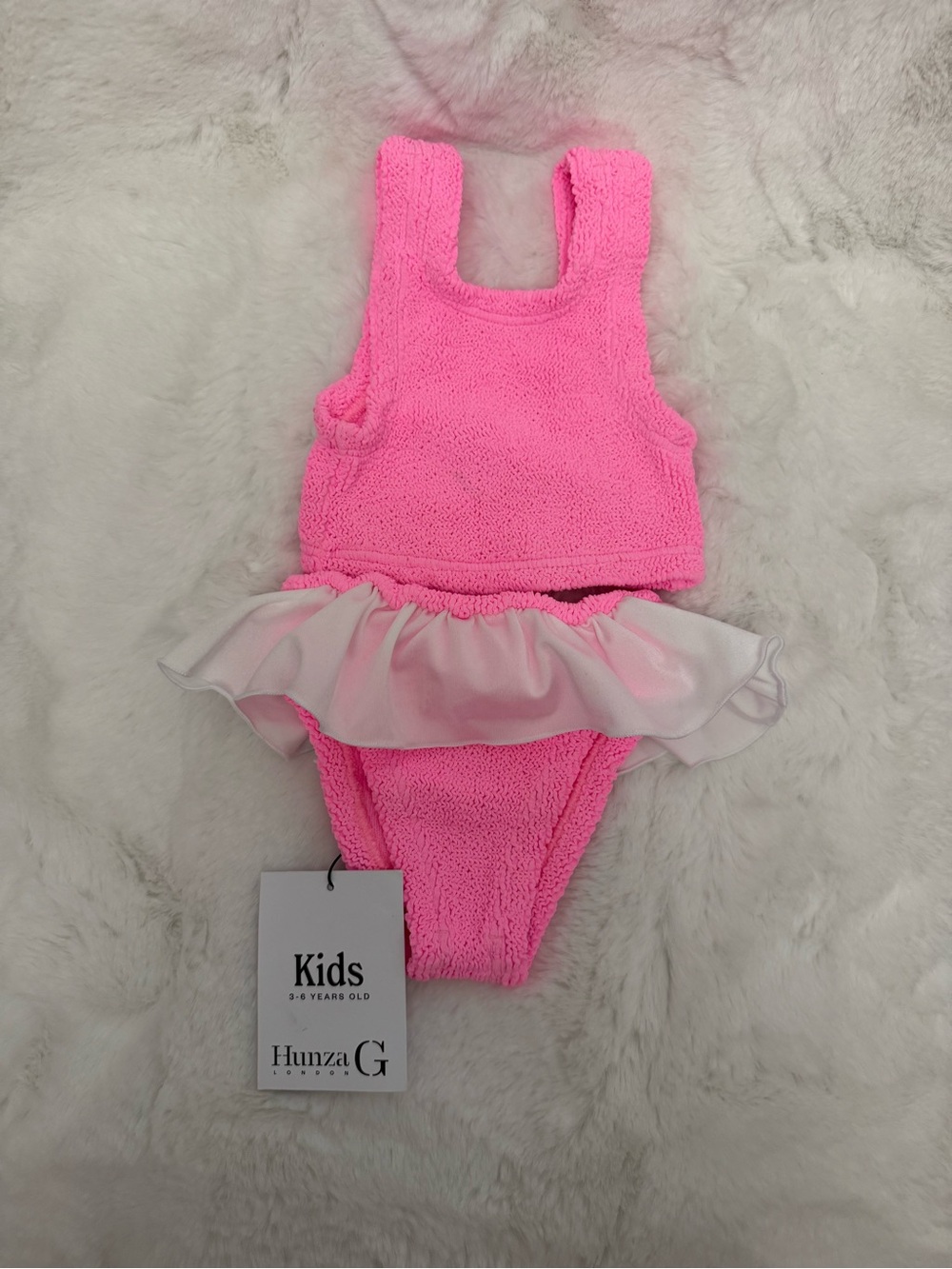 Hunza G Kids Pink Crinkle Bikini Set – New With Tags